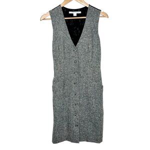Diane von Furstenberg Gilet Dress Lace Black Tweed Women’s 4 Sleeveless